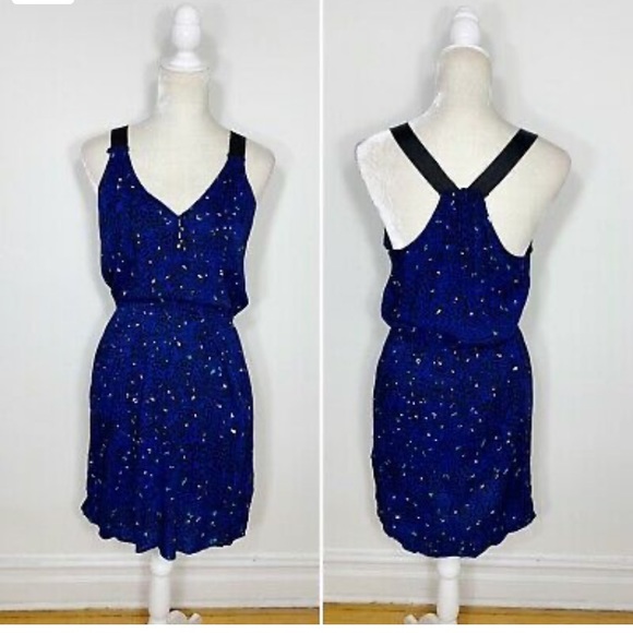 Aqua Dresses & Skirts - Aqua Blue/Black Leopard Racerback Dress